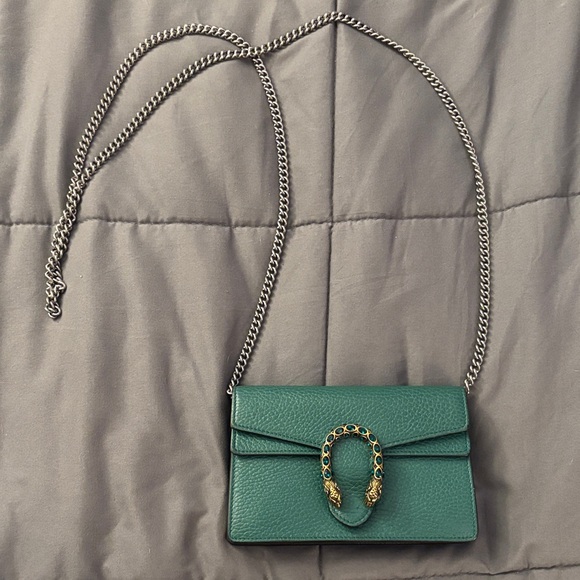 💚 Gucci Emerald Green Mini Leather Dionysus Crossbody Bag (Rare) - Picture 1 of 11